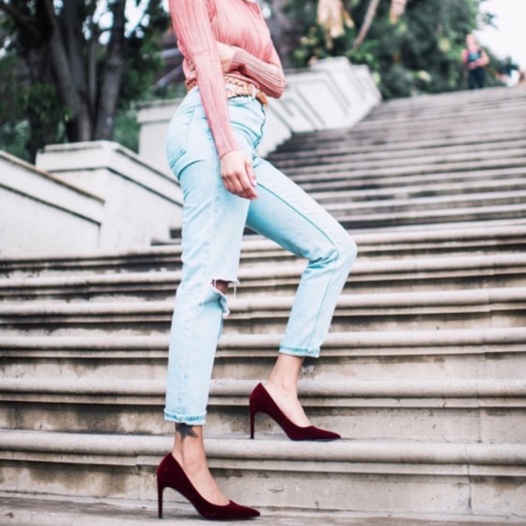 Michael Kors Shoes - Michael Kors burgundy suede heels